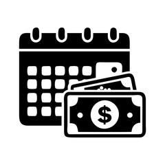 Vector art of calendar with cash  icon
