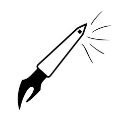 Obraz premium Vector art of simple black and white illustration of a can opener tool icon