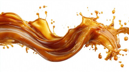 Delicious Caramel Splash with Sweet Liquid Candy Swirls and Waves