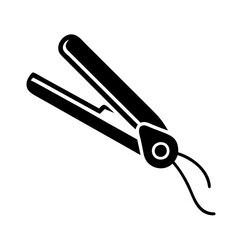 Vector art of black hair curler icon