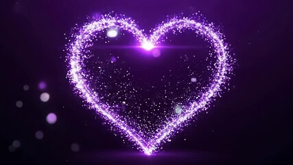 purple glitter heart boundaries animated with drifting sparkles - Powered by Adobe