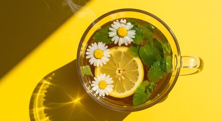 Minimal Flatlay of Herbal Tea