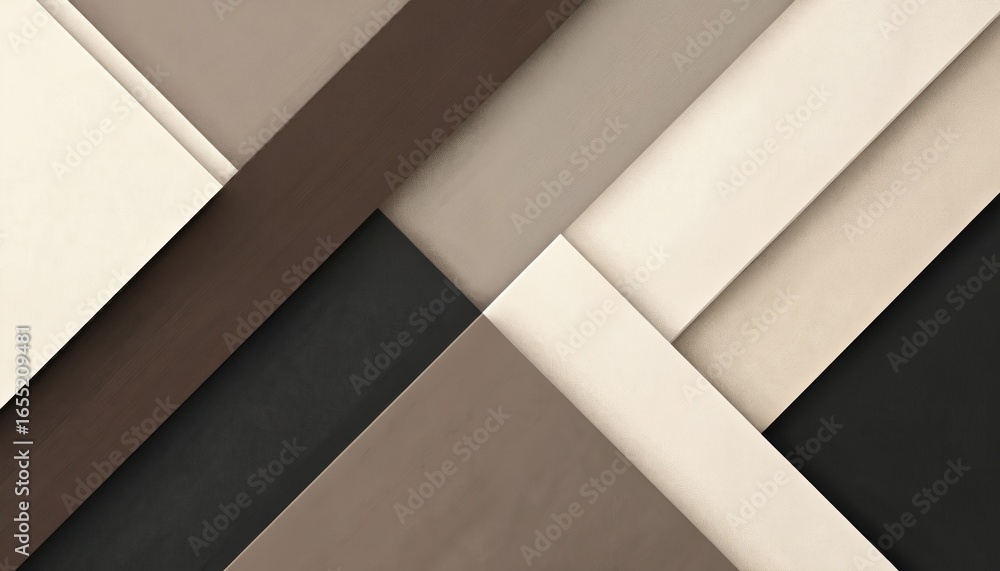Aufkleber abstract geometric pattern with overlapping layers in neutral tones of beige, brown, black. clean, s