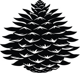 Spruce Pine Cone Tree Silhouette | Spruce Tree Outline Illustration