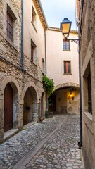 Fototapeta premium Narrow alleyway between historic buildings