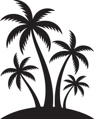 Fototapeta premium Silhouette Palm Tree Vector for Tropical Summer Design, Vacation Posters, Nature Illustrations 