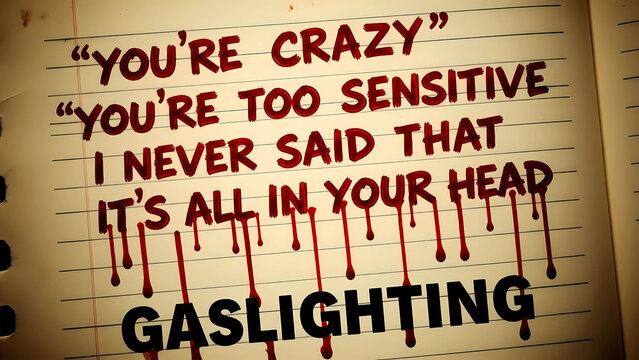Gaslighting and Narcissistic Abuse Concept &mdash; Psychological Manipulation, Emotional Trauma, Mental Health Awareness, mental abuse
