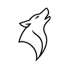 Minimalist Howling Wolf Head – Line Art Vector Logo Silhouette