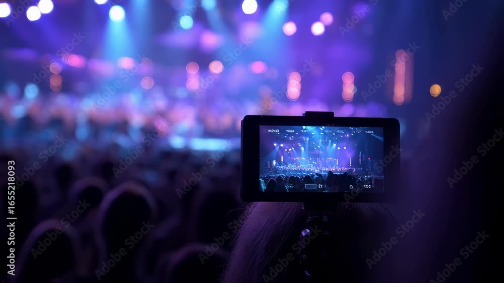 Poster medium shot focusing on a mobile device screen showing synchronized aigenerated subtitles while the 