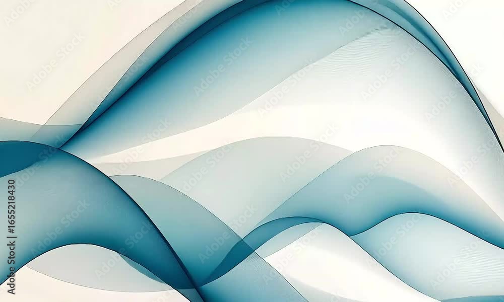 Poster abstract teal waves dynamic fluid motion serene visuals abstract art background.