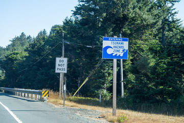 Misty Pacific Northwest Coastline with Rocky Shore