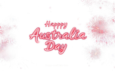 A high-energy Australia Day 2026 banner featuring vibrant colors and festive patriotic elements celebrating national pride isolated on transparent background PNG