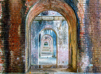 Suirokaku water bridge (aqueduct) in Kyoto, Japan