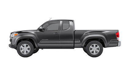 Pickup truck branding mockup with realistic shadow - isolated on transparent background 