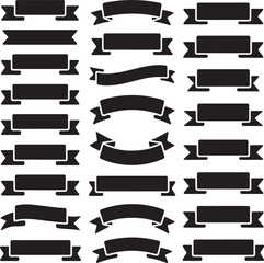 Modern Flat Black Ribbons for UI/UX, Branding, and Label Templates Design