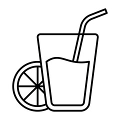 Orange Juice Icon – Fresh Citrus Drink Flat Design