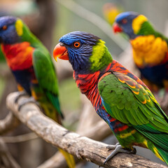vibrant and colorful parrots a stunning closeup