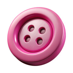 Pink sewing button isolated on transparent background