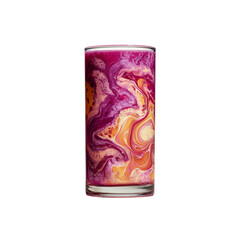 Abstract Swirled Purple and Orange Smoothie in Glass