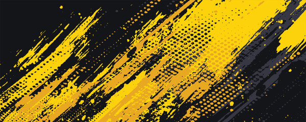 Abstract black and yellow background with