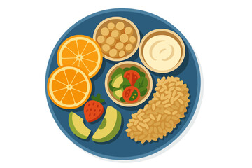 Mediterranean seafood doodle icon featuring hand-drawn scallop and oysters on a plate with lemon, symbolizing la dolce vita, available at an Asian food market