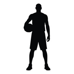 Fototapeta premium Basketball player holding ball silhouette