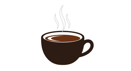 Simple and Elegant Coffee Cup Illustration with Rising Steam, Perfect for Menu Designs, Cafe Promotions, and Beverage-Related Creative Projects