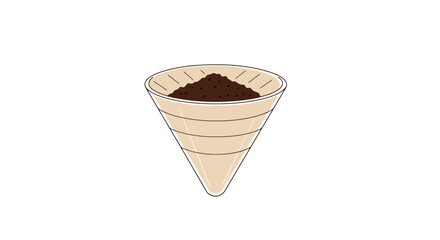 Pour Over Coffee Brewing Illustration: Guide to a Perfect Cup, Ideal for Coffee Lovers, Cafes, and Brewing Tutorials, Promoting Coffee Culture and Home Brewing Methods.