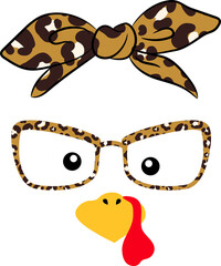 Happy Thanksgiving Day Graphic Design – Funny Turkey PNG Illustration