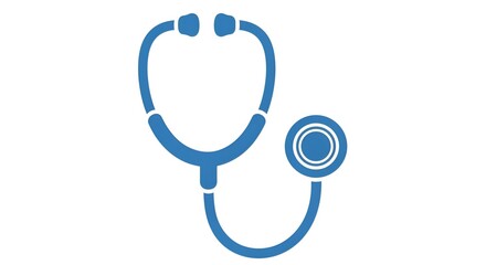 Blue stethoscope vector graphic for medical professionals and healthcare industry illustration design element