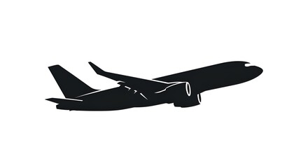 Airplane silhouette vector illustration commercial aviation flight travel transport design graphic element