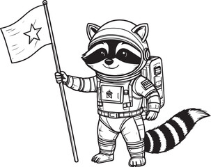Space Raccoon Exploring the Galaxy