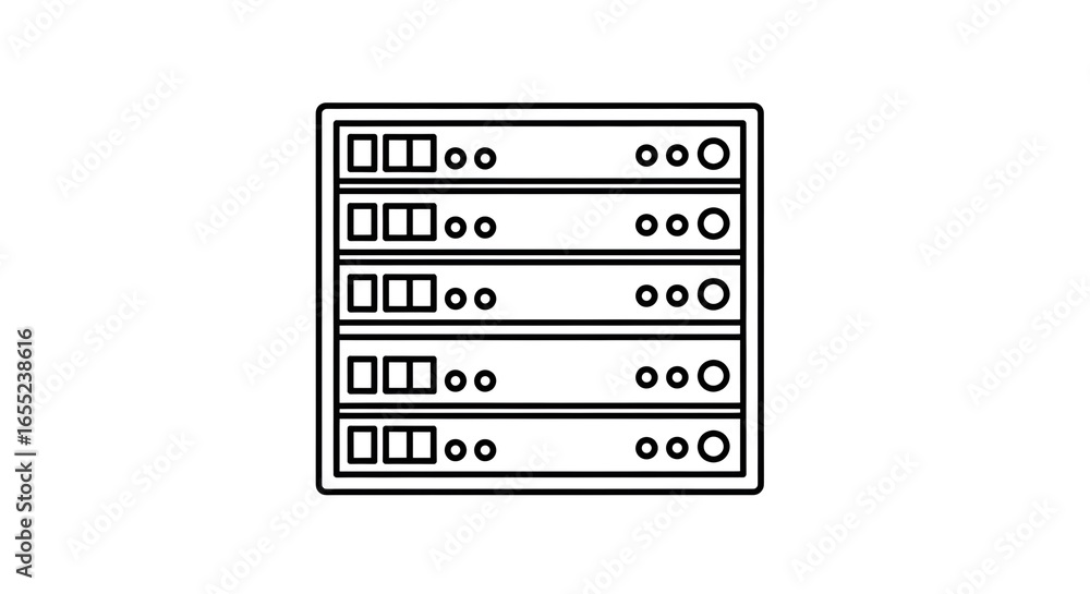 Aufkleber server rack vector illustration for data center hosting it infrastructure and network equipment icon
