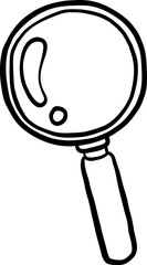 Hand Drawn Outline Magnifying Glass Icon