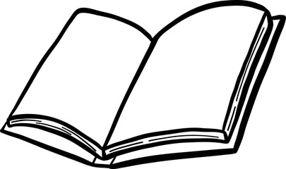 Hand Drawn Outline Open Book Icon
