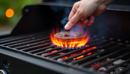 Propane BBQ Grill Gas Burner Tube. Barbecue grilling maintenance, cleaning, and safety concept, created with generative ai	
