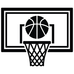 Basketball hoop and ball silhouette