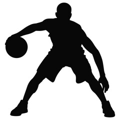 Basketball player dribbling silhouette