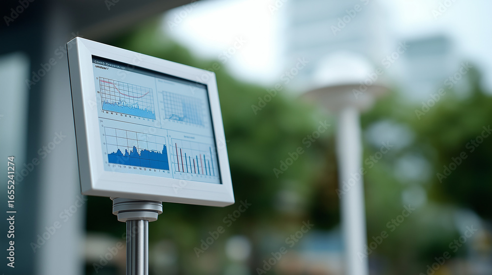 Poster weather chart and anemometer displayed on e-paper board