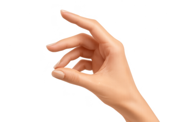 Human hand gesture indicating small size, isolated on transparent background