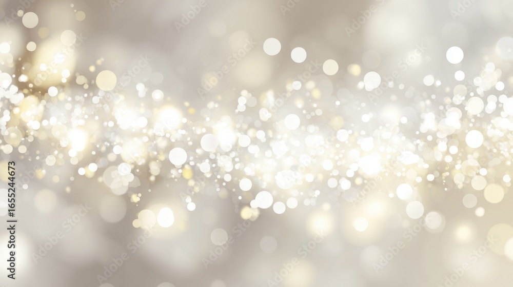 Poster a stunning display of golden and white shimmering bokeh lights illuminates a soft background, creati