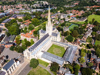 Looking down on Norwich Cathedral