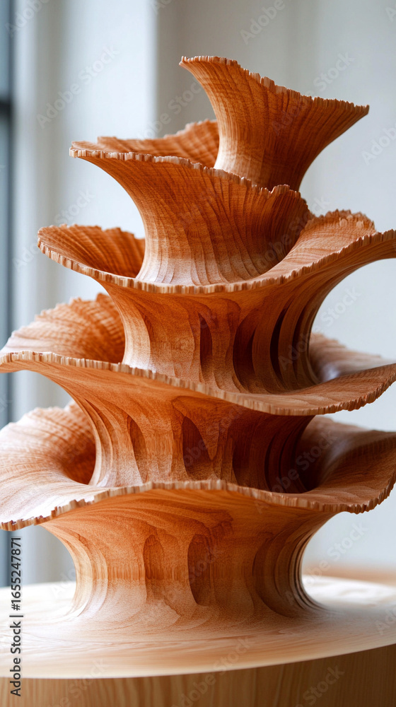 Poster abstract swirling forms creating depth and motion, dynamic visual composition symbolizing creativity