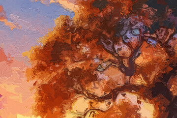 Various oil paintings, flowers, wheat ears, insects, snow scenery, swans, lakes, streams, birds, cottages