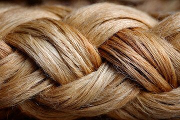 Fototapeta premium Close-up of abaca fiber weaving showcasing natural texture and sheen