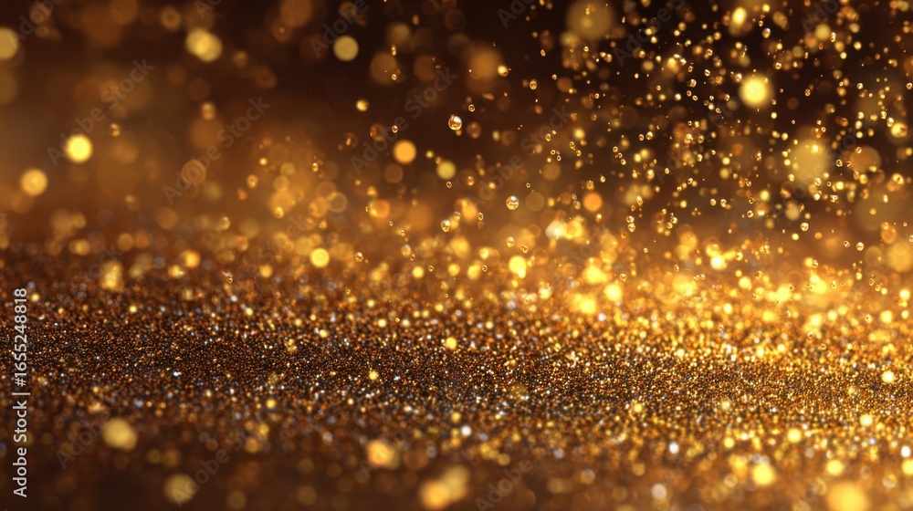 Aufkleber vibrant golden particles float in the air, reflecting light and creating a mesmerizing sparkle. this