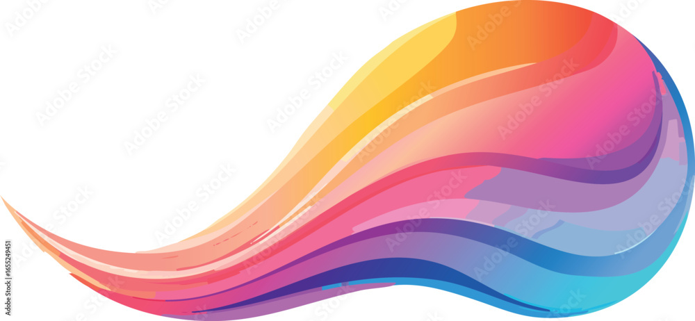 Poster wavy abstract blob with smooth gradient fill