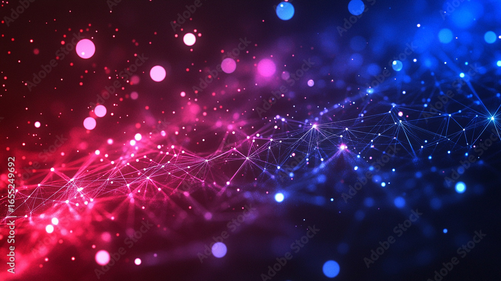 Poster abstract technology background with electrical signals and digital connectivity, modern computing wa