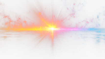 Cosmic explosion radiates brilliant light across a starry universe landscape , transparent PNG, isolated background cutout