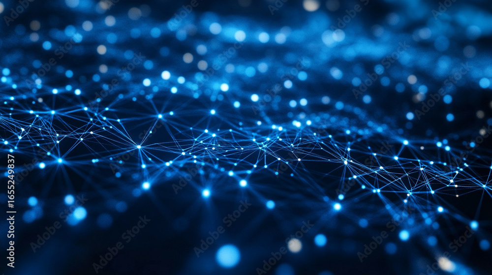 Poster abstract technology background with electrical signals and digital connectivity, modern computing wa